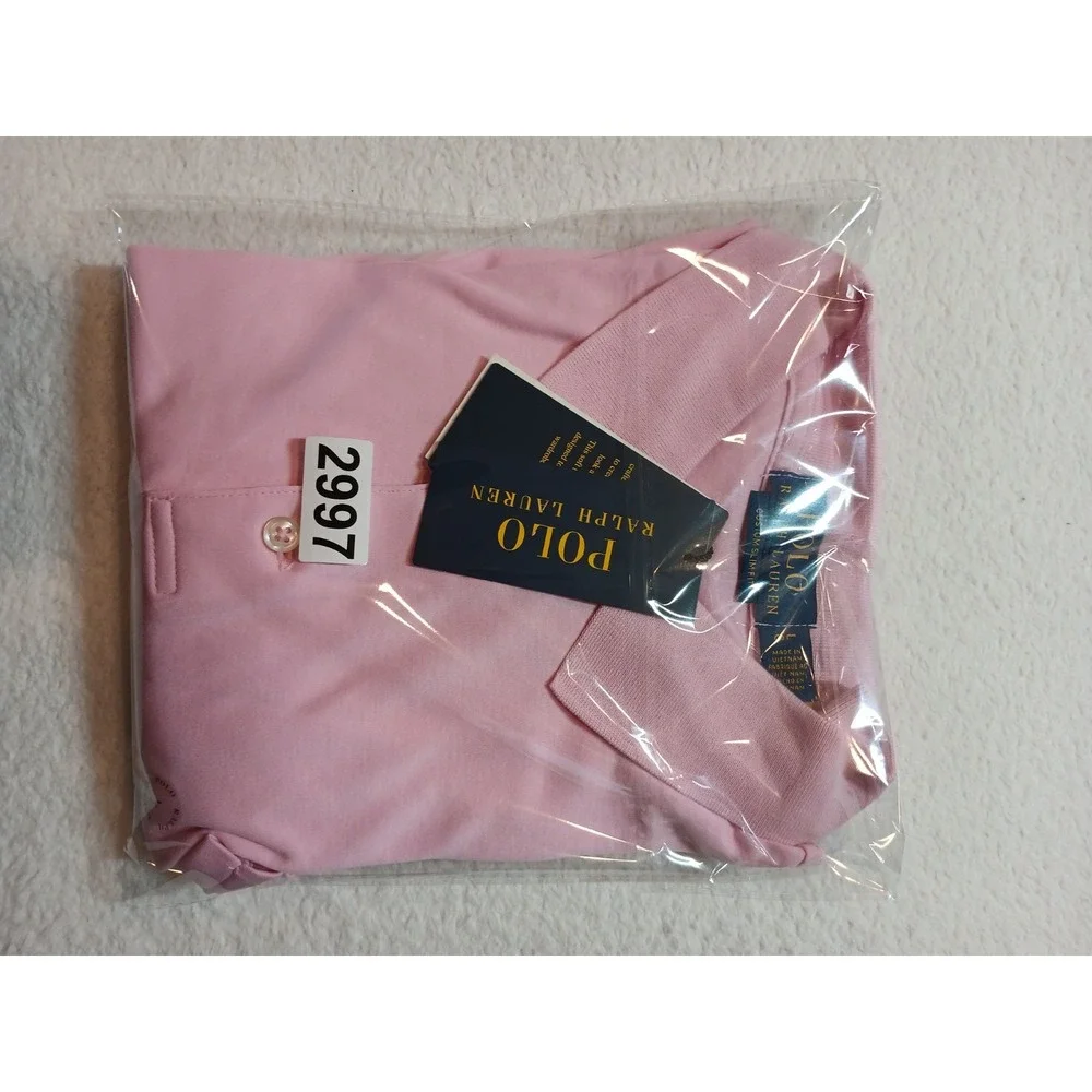 NWT Polo Ralph Lauren Men's L Classic Fit Pink Polo Shirt Short Sleeve Pony $118